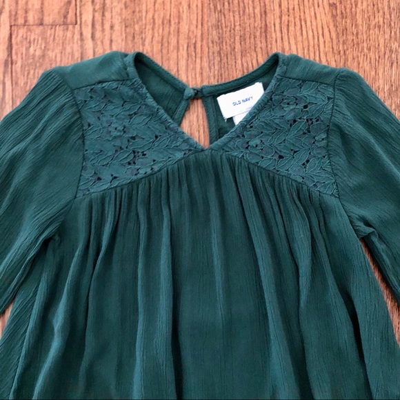 Old Navy Long Sleeve Green Dress, Size 3T - Picture 5 of 8